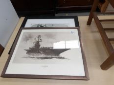 2 framed and glazed shipping prints