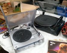 An Ion profile LP USB turntable & a Bush radio system with record deck