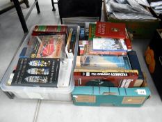 2 boxes of assorted books including British & American history, music,