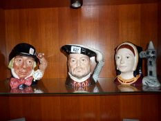 3 Royal Doulton character jugs 'Henry VIII' 'Catherine of Aragon' & 'Mad Hatter'