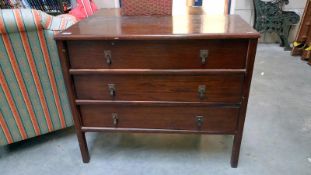 A vintage 3 drawer chest of drawers