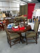 A heavy Dutch oak table and 4 chairs