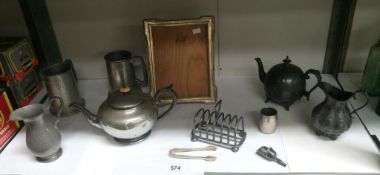 A quantity os silver plate items including pewter items