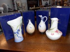 4 boxed Franz porcelain vases