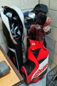 3 sets of golf clubs including Penn etc.