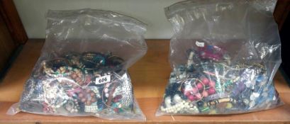 2 bags of costume jewellery including bangles & necklaces etc.