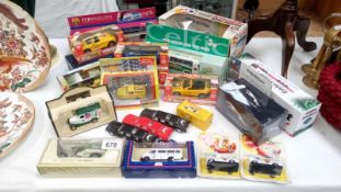 A collection of Die-cast cars & buses, many football related including Corgi, Espana 82,