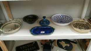 6 items of pottery including Portmadoe & Chris Aston etc.