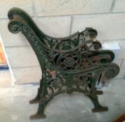 A pair of cast iron bench ends