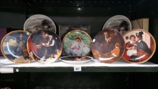 A collection of collectors plates including Norman Rockwell (most boxed)