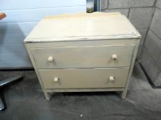 A painted 2 drawer chest