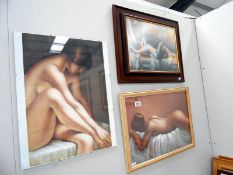 2 nude prints by Spanish artist Philippe Boudan & 1 other nude