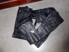 2 pairs of biker's leather trousers