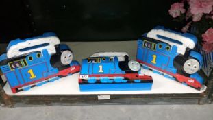 3 Thomas the Tank Engine ERTL cases and Thomas the Tank Engine toys