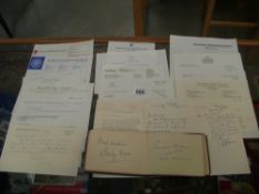 A quantity of signed letters & an autograph book