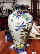 A large hand painted oriental vase A/F