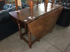 An oak gate leg table