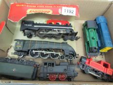 A quantity of Triang and Hornby 00/HO) engines including Mallard and a Diesel shunter