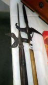 2 replica medieval pole weapons/halberds
