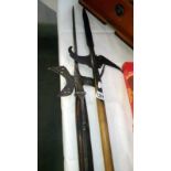 2 replica medieval pole weapons/halberds