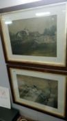 A pair of framed and glazed steeplechase prints