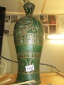 A pottery lamp base