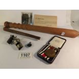 A collection of police memorabilia including trucheon, 2 whistles, photograph,