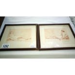 A pair of nude studies signed Boucher