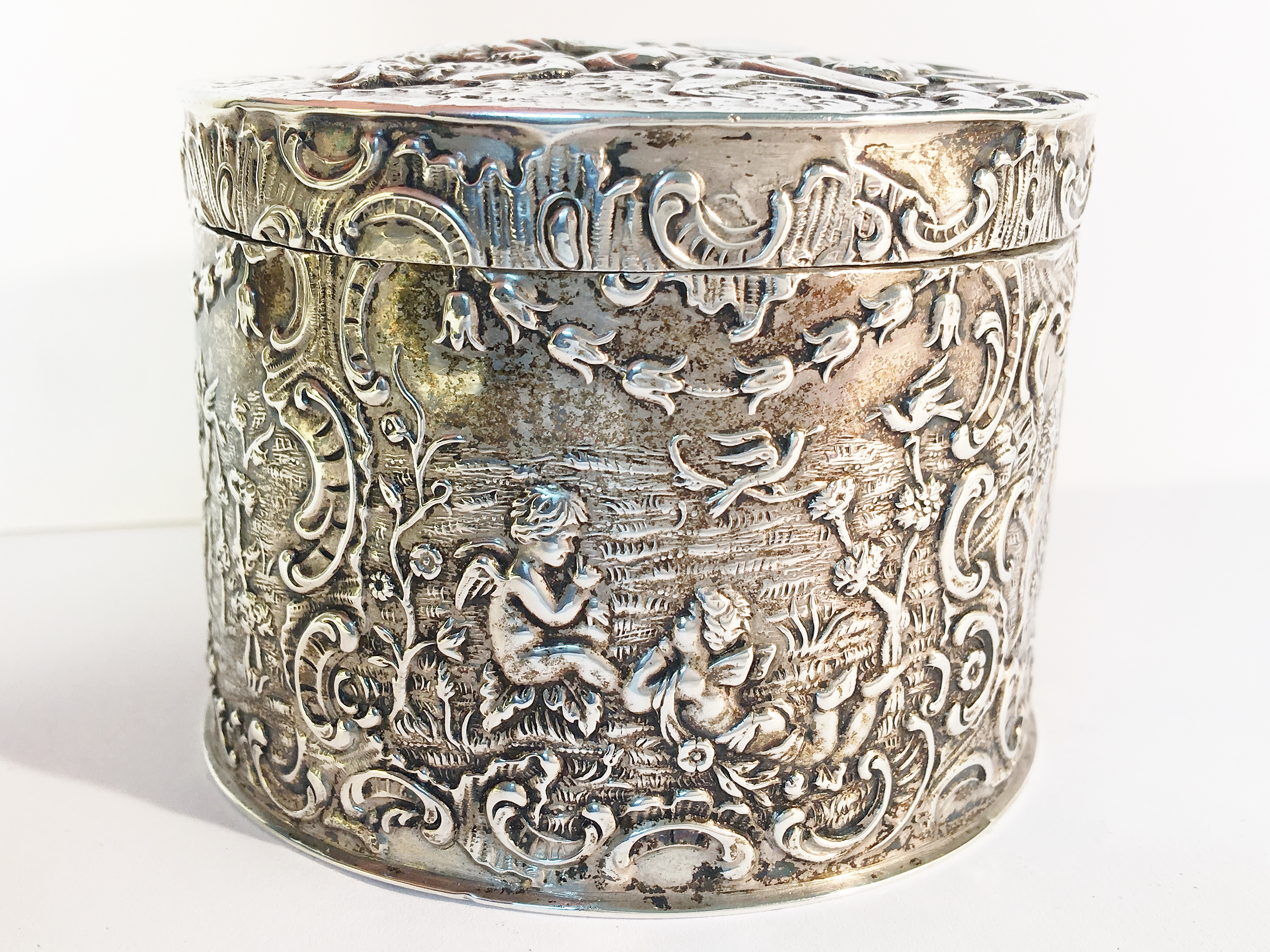 A superb quality German silver trinket pot, 135. - Image 5 of 10