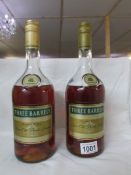 2 bottles of Three Barrels VSOP rare old French brandy