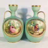 A pair of 19th century French hand painted vases
