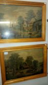 2 old framed and glazed farm yard scenes