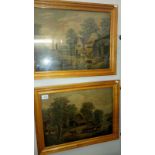 2 old framed and glazed farm yard scenes