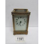 A brass carriage clock