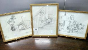 3 framed and glazed Winnie the Pooh prints signed E H Shephard