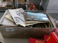 A box of loose postcards including topographical,