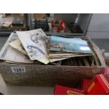 A box of loose postcards including topographical,