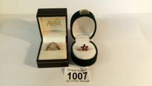 A 9ct gold Regency style dress ring and another 9ct gold dress ring