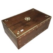 A mahogany inlaid writing box