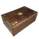 A mahogany inlaid writing box