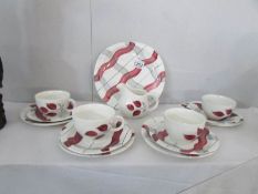 14 pieces of Royal Swan Flamingo tea ware (setting for 4)