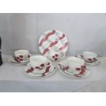 14 pieces of Royal Swan Flamingo tea ware (setting for 4)