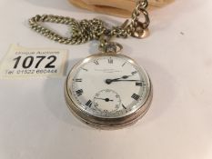 A silver pocket watch inscribed Waite & Son, Watchmakers to the Admiralty,