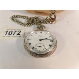 A silver pocket watch inscribed Waite & Son, Watchmakers to the Admiralty,