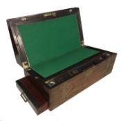 A brass bound writing box with drawer