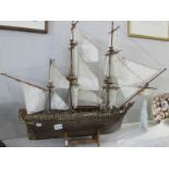 A large matchstick model of HMS Bounty