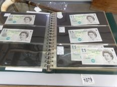 An album of British bank notes with face value of over £1200 together with Confederate States of