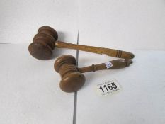 A pair of auctioneer's gavels