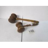 A pair of auctioneer's gavels