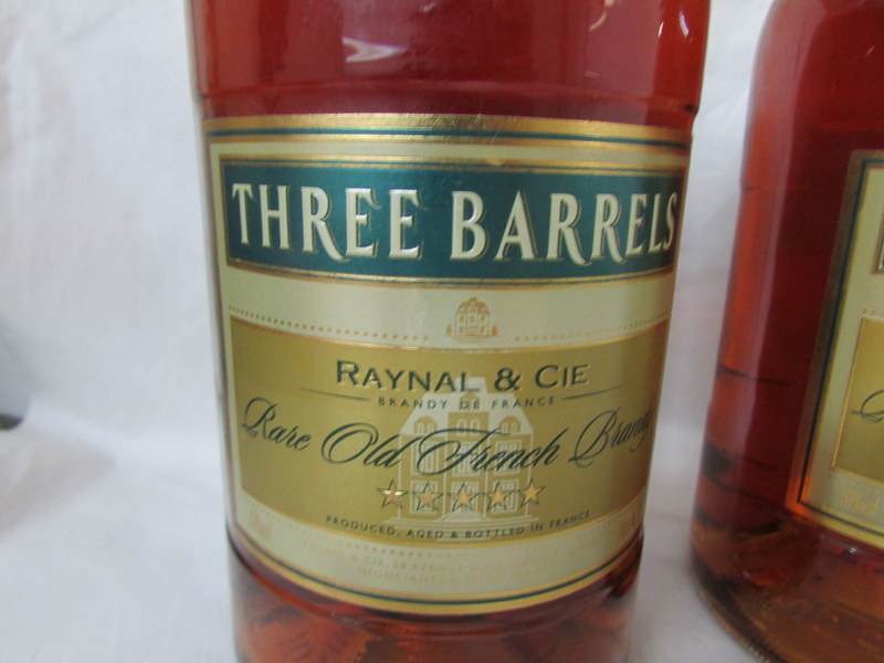 2 bottles of Three Barrels VSOP rare old French brandy - Image 2 of 2